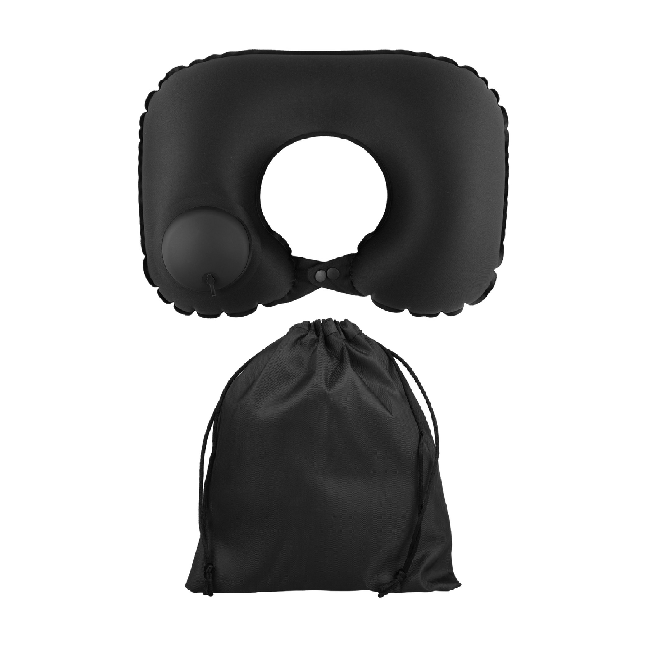 Airie Inflatable Travel Neck Pillow - Black